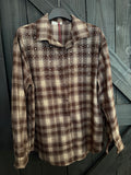 Ruit Blouse Bruin/Glitter