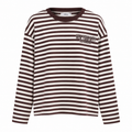 Long Sleeve Streep Wit/Bruin