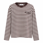 Long Sleeve Streep Wit/Bruin
