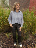 Streep blouse Bruin/Wit