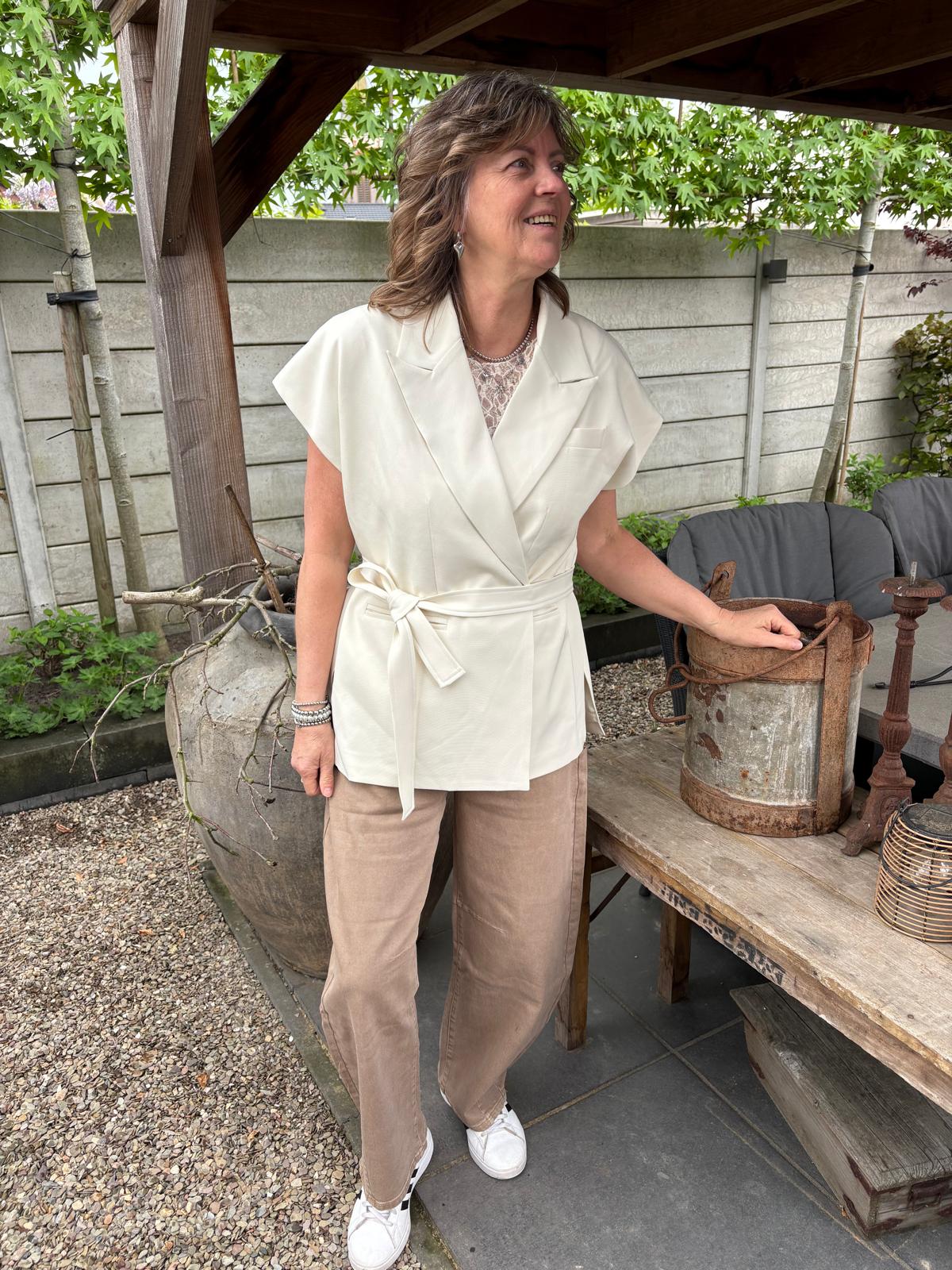 Kanten Top Mila Creme