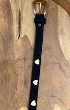 Suede Riem Zwart Hart/Goud