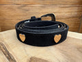 Suede Riem Zwart Hart/Goud