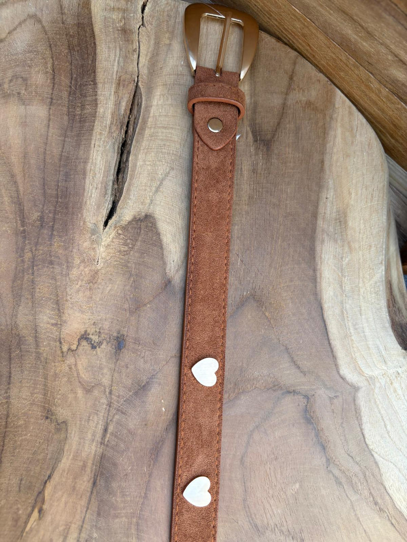 Suede Riem Bruin Hart/Goud