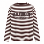 Long Sleeve Streep Wit/Bruin